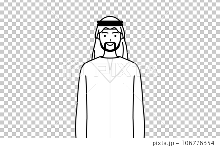 正面を向いた笑顔のイスラムの男性 正面を向いた笑顔のイスラムの男性 106776354