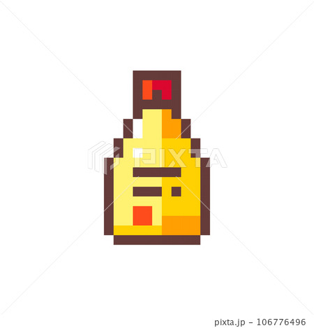 Pixel Art Japanese Mayo. Retro 8 bit Style Fast Food Asian Spicy Mayonnaise Sauce Illustration. Ideal for Sticker, Retro Decorative Element, Game Asset, Emoji, Patch or Cute Geek Avatar.	 106776496