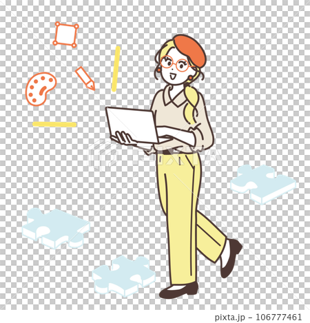 創意商務女性全身插畫 106777461