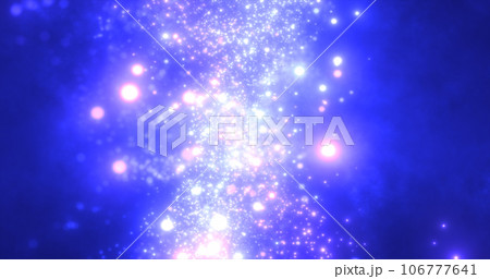 Abstract blue energy magic round particles round with bokeh effect glowing background 106777641