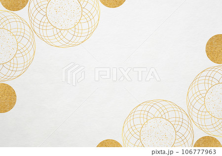 和モダンな花柄の和紙テクスチャ_花のイラストフレーム背景 106777963