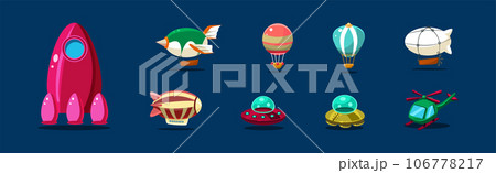 Aircraft and Different Air Vehicle for Mobile Game Vector Set Aircraft and Different Air Vehicle for Mobile Game Vector Set 106778217