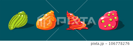 Sea Shells with Spiral Shape of Different Color Vector Set Sea Shells with Spiral Shape of Different Color Vector Set 106778276