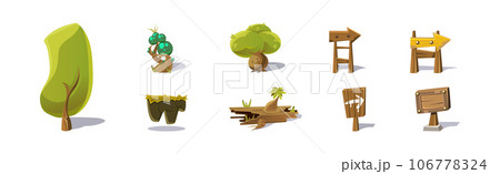Nature Game Landscape Object and Elements Vector Set Nature Game Landscape Object and Elements Vector Set 106778324