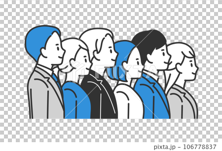 Set of business people and men lining up - Stock Illustration  [106778837] - PIXTA