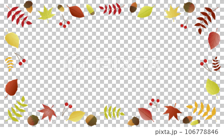 Frame background illustration of autumn leaves and acorns 106778846