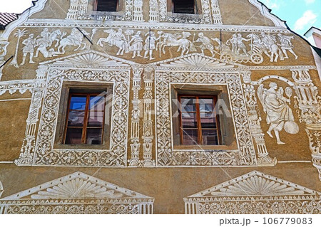 チェコ・ターボル、旧市街の装飾壁 チェコ・ターボル、旧市街の装飾壁 106779083