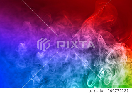 レインボーカラーにスモーク背景素材　(AI生成素材) 106779327