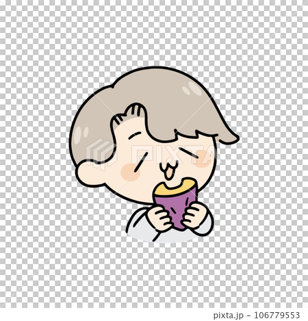 サツマイモを食べる男性 106779553