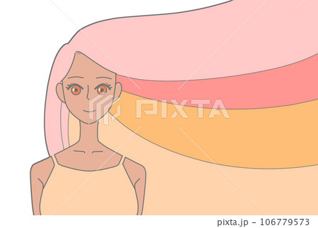 ロングヘアの女性 106779573