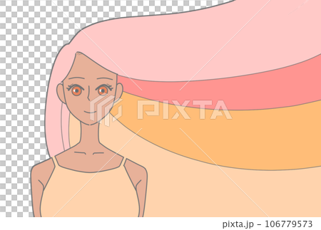 ロングヘアの女性 106779573