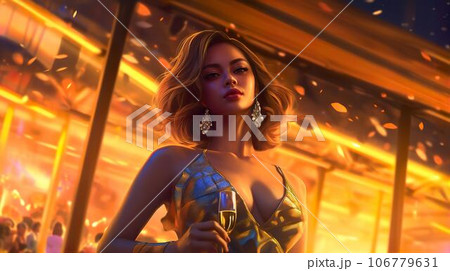 キャバクラ・ラウンジ・クラブ・ガールズバーで働く水商売の白人女性 キャバクラ・ラウンジ・クラブ・ガールズバーで働く水商売の白人女性 106779631