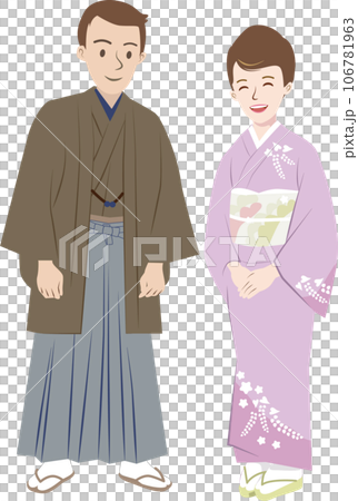 和装の男性と女性 106781963