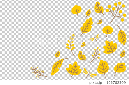 秋のカラフルな葉っぱのフレーム素材 106782309