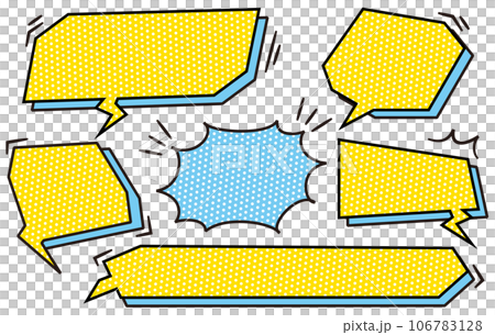 Cool three-dimensional speech bubble yellow dots 106783128