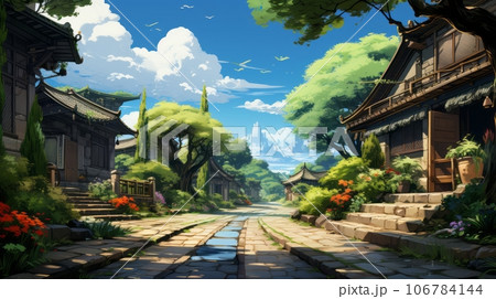 Idyllic Old Japan Street in Summer 106784144