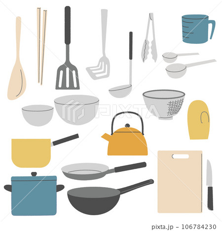シンプルなキッチンツールのセット シンプルなキッチンツールのセット 106784230