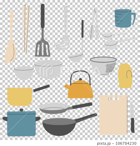 シンプルなキッチンツールのセット シンプルなキッチンツールのセット 106784230
