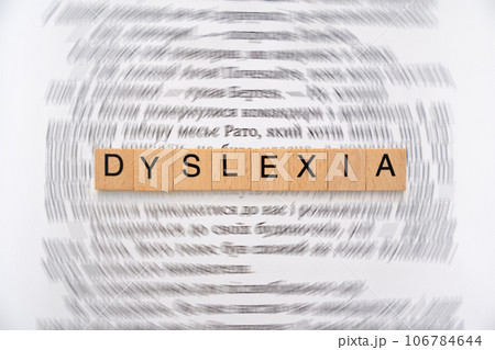 Dyslexia concept - visualisation how a person with dyslexia sees text 106784644