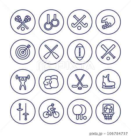 sports line icons set on white sports line icons set on white 106784737