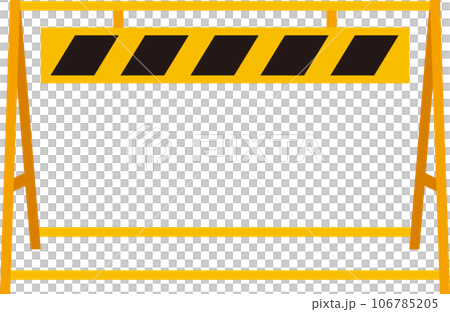 A型安全バリケード_黄色黒色シマシマ 106785205