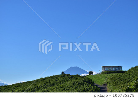 十国峠山頂駅と富士山 106785279