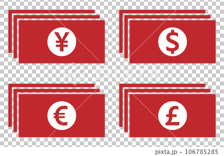 Bill icon 4 types set red Bill icon 4 types set red 106785285