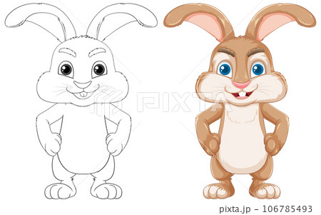 Cute Rabbit with Long Ears Standing 106785493