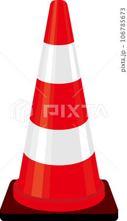 パイロン_三角コーン_赤白 106785673
