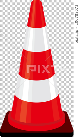 パイロン_三角コーン_赤白 106785673