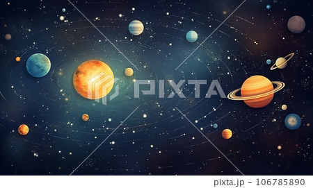 Solor system background. Illustration....のイラスト素材 [106785890] - PIXTA