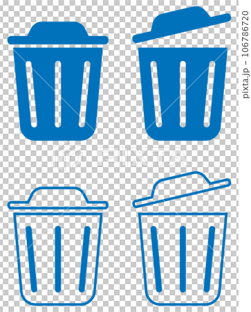 Trash icon set blue - Stock Illustration [106786720] - PIXTA