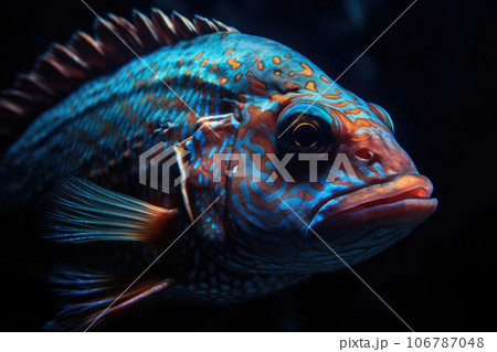 Deep-water fish at the bottom of the ocean. A...のイラスト素材 [106787048] - PIXTA