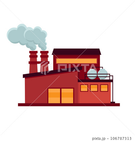 Toxic smoke from industrial factory floating in the air. Air pollution problem vector illustration. Toxic smoke from industrial factory floating in the air. Air pollution problem vector illustration. 106787313