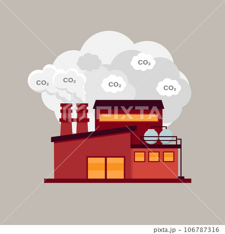 Vector Illustration of factory Air pollution Stock Vector Image & Art -  Alamy