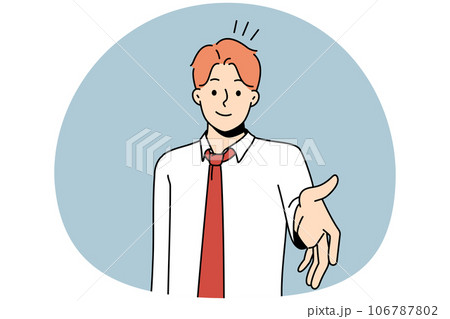 Smiling businessman stretch hand for handshake 106787802