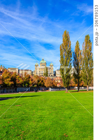 View of Federal Palace of Switzerland in Bern at autumn View of Federal Palace of Switzerland in Bern at autumn 106789153