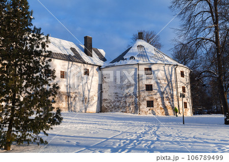 Turku Castle exterior on a sunny day in winter season 106789499