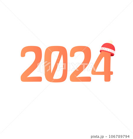numbers 2024 new year. Vector illustration of lettering inscription numbers 2024 new year. Vector illustration of lettering inscription 106789794