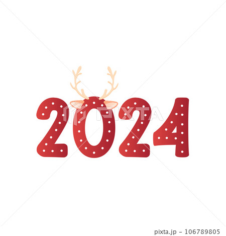 numbers 2024 new year. Vector illustration of lettering inscription numbers 2024 new year. Vector illustration of lettering inscription 106789805