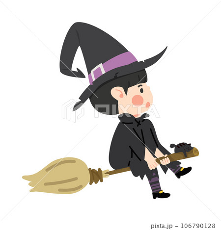 Cute kid girl Halloween Witch 106790128