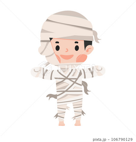 Cute kid Halloween in mummy costume Cute kid Halloween in mummy costume 106790129