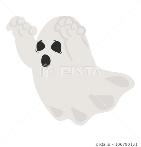 Scary halloween ghost cartoon doodle Scary halloween ghost cartoon doodle 106790131