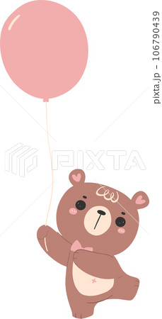 Cute teddy bear with balloon, kawaii animal Cute teddy bear with balloon, kawaii animal 106790439