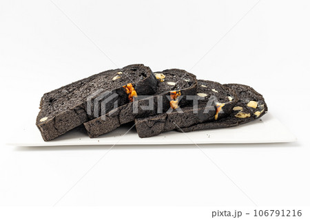 squid-ink Sandwich Loaf on white background squid-ink Sandwich Loaf on white background 106791216