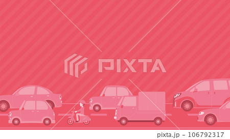 自動車と道路の見出しデザイン。ピンク色。 106792317