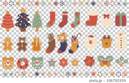 かわいいクリスマスのイラストアイコンセット 106792939