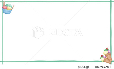 ice cream and green blue line background 106793261