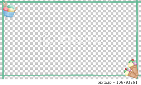 ice cream and green blue line background 106793261
