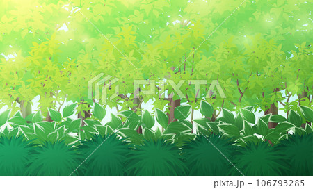 神秘的な森の風景イラスト_16:9 106793285